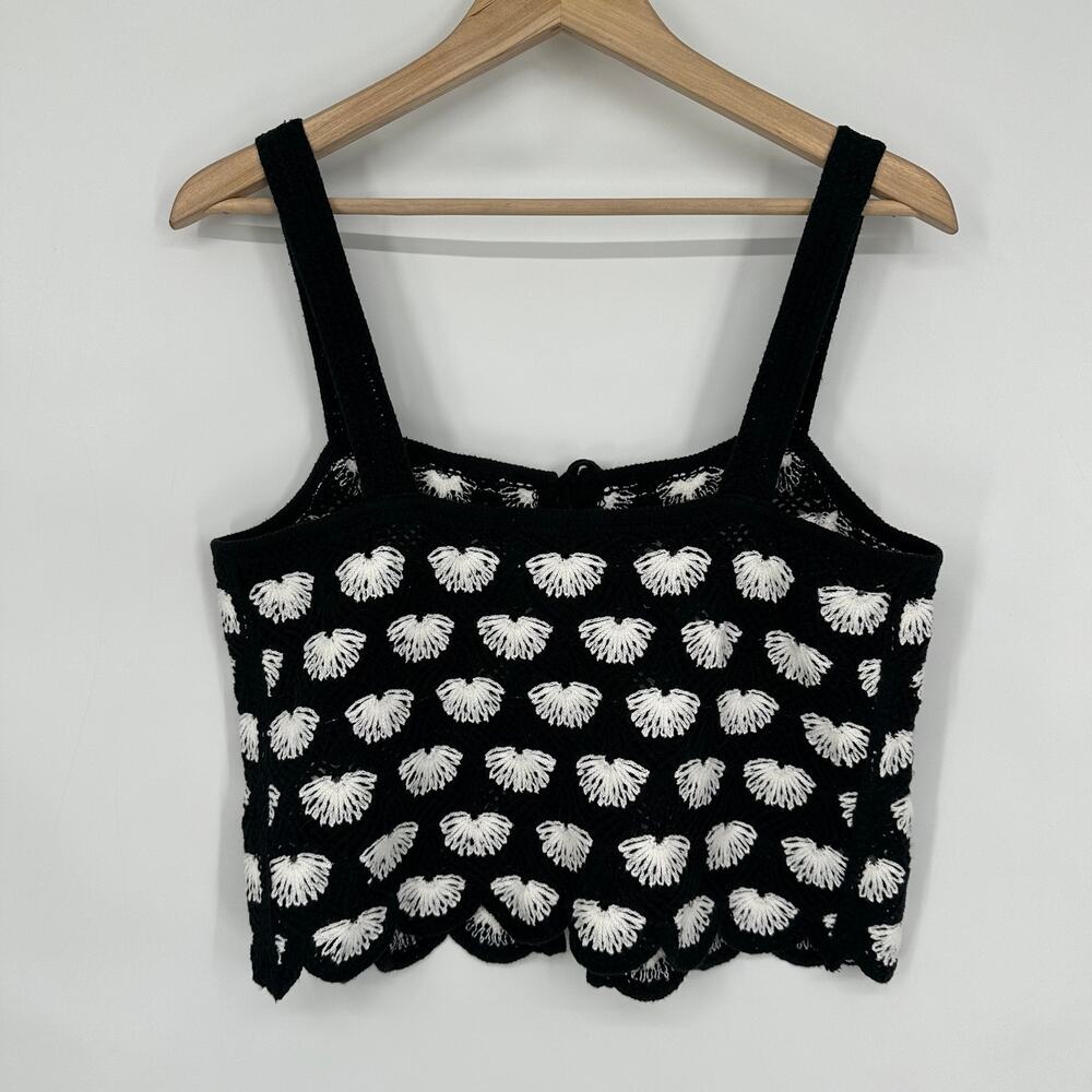 Abercrombie & Fitch Crochet-Style Tie-Front Tank Top Sleeveless Open Knit Blouse - Picture 9 of 13
